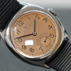 Rolex Salmon Dial Mens Vintage Cushion Military Sub-dial Watch Working