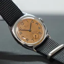 Rolex Salmon Dial Mens Vintage Cushion Military Sub-dial Watch Working