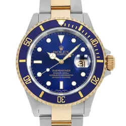 ROLEX SUBMARINER DATE 16613 BLUE P NUMBER SECOND HAND MENS