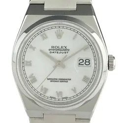 USED ROLEX OYSTER QUARTZ DATEJUST 17000A WHITE CASE: 36MM MEN'S WATCH #11101