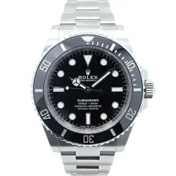 USED ROLEX SUBMARINER NON DATE 124060LN BLACK MEN'S WATCH #11101
