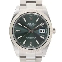 ROLEX DATEJUST 41 126334 MINT GREEN OYSTER WARRANTY 2022 BOX/PAPER