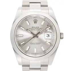 ROLEX DATEJUST 41 126300 SILVER OYSTER WARRANTY 2020 BOX/PAPER