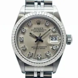 USED ROLEX DATEJUST 69174G SILVER LADIES WATCH #11131