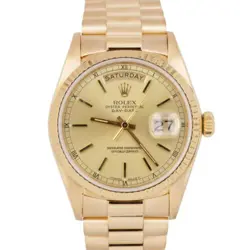 PAPERS ROLEX DAY-DATE PRESIDENT CHAMPAGNE 36MM 18K YELLOW GOLD WATCH 18038 BOX