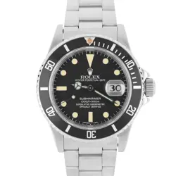 VINTAGE Rolex Submariner Date Steel Black Matte 40mm Pumpkin Patina 16800 Watch