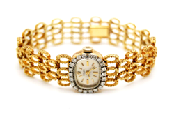 LADIES ROLEX 1700 14K YELLOW GOLD & DIAMOND 17J WATCH