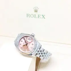 ROLEX 26MM SALMON PINK DIAMONDS DATEJUST REF: 179174 (Z SERIES)