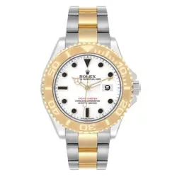 Rolex Yachtmaster Steel Yellow Gold White Dial Mens Watch 16623 Box Card