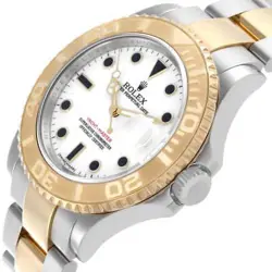 Rolex Yachtmaster Steel Yellow Gold White Dial Mens Watch 16623 Box Card