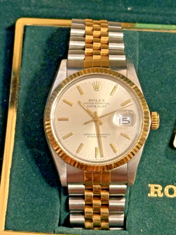ROLEX DATEJUST 16013 | JUBILEE 18K TWO-TONE YELLOW GOLD | SILVER DIAL | 36MM