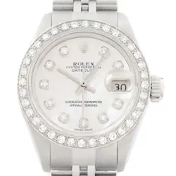 ROLEX LADIES DATEJUST 18K GOLD SS MOTHER OF PEARL DIAMOND WATCH W/ JUBILEE BAND