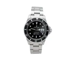 1990 ROLEX SUBMARINER DATE 16610 BLACK DIAL 40MM STAINLESS STEEL MEN'S WATCH
