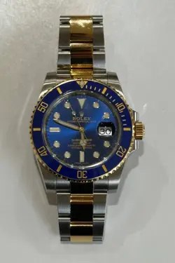 ROLEX SUBMARINER 126613LB SILVER & GOLD OYSTER BRACELET WITH BLUE BEZEL 