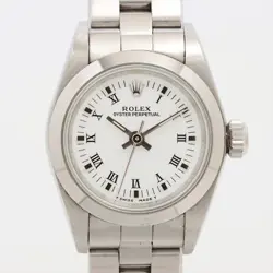 ROLEX OYSTER PERPETUAL 67180 SS AT WHITE DIAL 1 EXTRA LINK