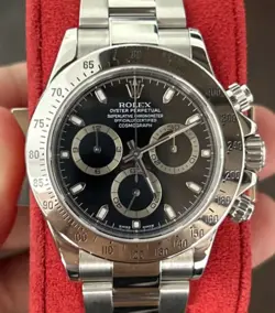 Rolex Daytona Steel , 116520 Rare P serial, with box and Rolex service paper