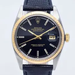 ROLEX 1601 BLACK DIAL DATEJUST 36MM STAINLESS STEEL AUTOMATIC WATCH