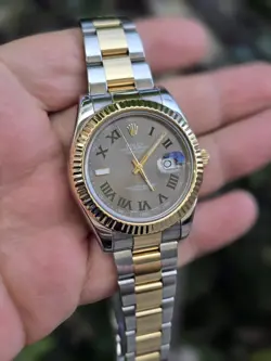 ROLEX DATEJUST 116333 GOLD AND SILVER OYSTER BRACELET WITH GOLD BEZEL