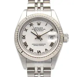 ROLEX DATEJUST Y WRIST WATCH 79174 AUTOMATIC 18KWG STAINLESS STEEL USED WOMEN