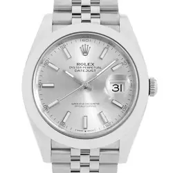 ROLEX DATEJUST 41 126300 SILVER BAR 5 ROWS JUBILEE BRACELET RANDOM NUMBER SE...