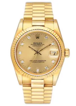 ROLEX DATEJUST 68278 DIAMOND CHAMPAGNE DIAL LADIES WATCH BOX PAPERS