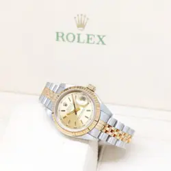ROLEX 18K HG 26MM CHAMPAGNE STICKS DATEJUST REF: 69173 (X SERIAL)