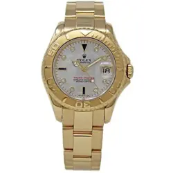 Rolex 68628 Yacht-Master 35mm Yellow Gold Mother of Pearl 2YEAR WARRANTY #2193-1