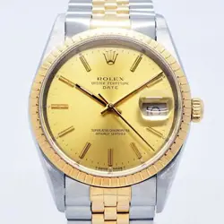 ROLEX 15223 OYSTER PERPETUAL DATE CHAMPAGNE DIAL 34MM MENS WATCH