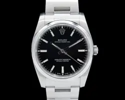 ROLEX 114200 OYSTER PERPETUAL BLACK DIAL SS 34MM
