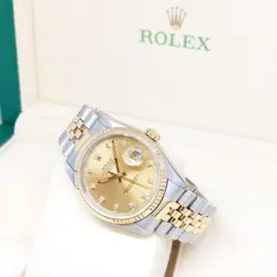 ROLEX 36MM CHAMPAGNE VIGNETTE DIAMONDS DATEJUST REF: 16233 (S SERIES)