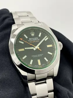 ROLEX MILGAUSS 116400GV BLACK DIAL COMPLETE SET 2022 VERY WELL CARED FOR 40MM