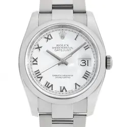 ROLEX DATEJUST 116200 WHITE ROMAN 3 ROW OYSTER BRACELET RANDOM NUMBER SECOND...