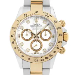 ROLEX COSMOGRAPH DAYTONA 8P DIAMOND 116523G WHITE G NUMBER SECOND HAND MENS