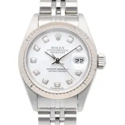 ROLEX DATEJUST WATCHES 79174G STAINLESS STEEL K18 WHITE GOLD OVERHAULED USED