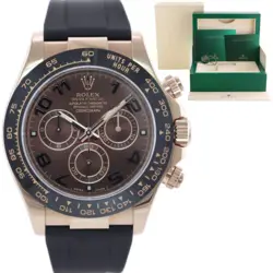 2015 MINT ROLEX DAYTONA CHOCOLATE ARABIC CERAMIC 116515 ROSE GOLD RUBBER WATCH