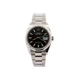 ROLEX DATEJUST 36MM BLACK DIAL WATCH 126200