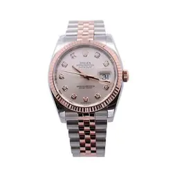 ROLEX DATEJUST 36MM SILVER DIAL WATCH 116231 ROSE GOLD