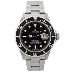ROLEX SUBMARINER DATE 40MM BLACK DIAL WATCH 16610
