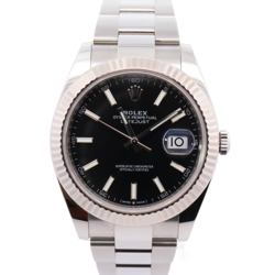 ROLEX DATEJUST 41MM BLACK DIAL WATCH 126334