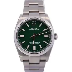 ROLEX OYSTER PERPETUAL 36MM GREEN DIAL WATCH 126000