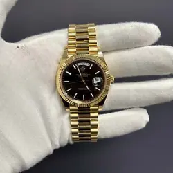 ROLEX DAY-DATE 40MM BLACK DIAL WATCH 228238 YG
