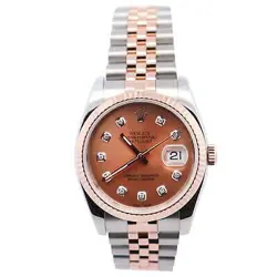 ROLEX DATEJUST 36MM PINK DIAL WATCH 116231 ROSE GOLD