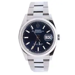 ROLEX DATEJUST 36MM BLUE DIAL WATCH 126200