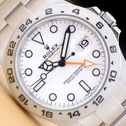 2018 CARD ROLEX EXPLORER II 216570 42MM WHITE STAINLESS STEEL GMT DATE WATCH