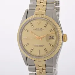 ROLEX DATEJUST 1601 36MM 18K GOLD & STEEL JUBILEE BAND WATCH