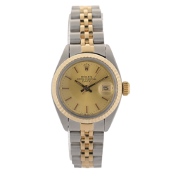 ROLEX OYSTER PERPETUAL DATE 6917 18K GOLD & STEEL 26MM LADIES WATCH   BOX