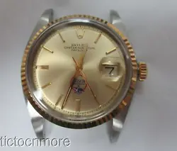 VINTAGE ROLEX OYSTER DATEJUST WATCH MENS 1601 BUSCH BEER AWARD FLUTED BEZEL &BOX
