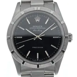 ROLEX AIR KING 14010 ENGINE TURNED BEZEL BLACK DIAL AUTOMATIC WATCH P#134319