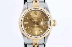 ROLEX DATEJUST 69173 STAINLESS STEEL & 18K YELLOW GOLD 26MM LADIES WATCH