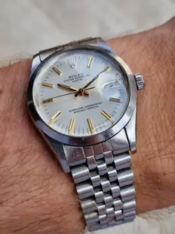 GENTS VINTAGE ROLEX OYSTER PERPETUAL DATE 15000 STEEL AUTOMATIC JUBILEE BRACELET